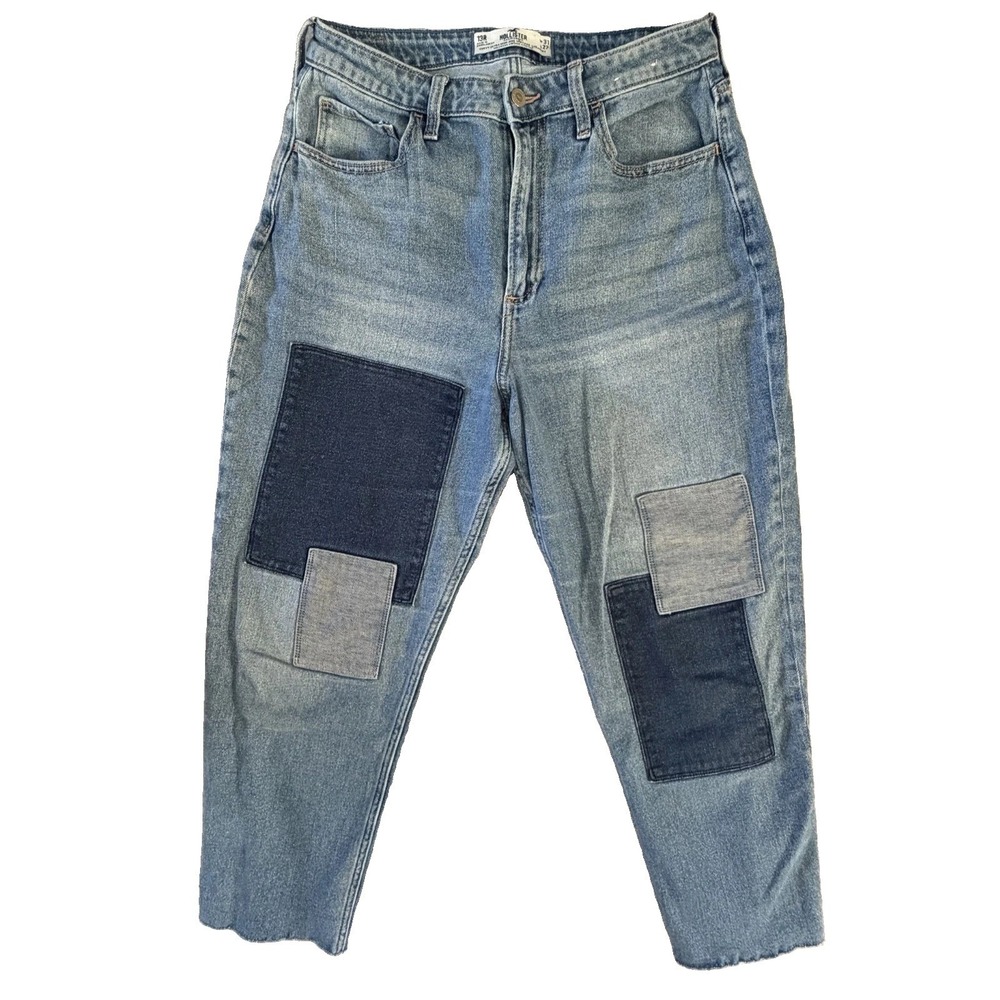 Hollister Womens Curvy Ultra High Rise Vintage Straight Patchwork Jeans Size 31